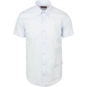 Suitable Short Sleeves Chemise Cotton Slub Clair Bleu clair Bleu taille M
