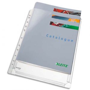Leitz Pochettes-plan perforée - PVC 17/100e - soufflet 2 cm - A4 - sans rabat - sachet de 10