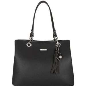 David Jones Sac &agrave; Main Port&eacute; Epaule Femme - Cabas Fourre-Tout Cuir PU Souple Grande Capacit&eacute; - Tote Shopper Bag Large Sac Shopping Anses Longues - Plusieurs Compartiments Poches Mode - Noir