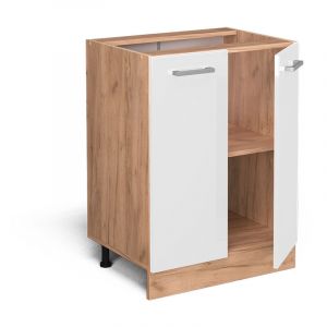 Vicco - Meuble bas de cuisine R-Line, Blanc Haute brillance, 60 cm sans plan de travail