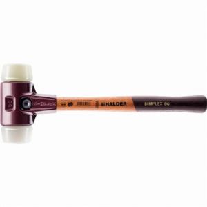 Maillet HALDER SIMPLEX Superplastique / nylon avec boîtier en fonte malléable et manche en bois - D=50 mm - 3078.050