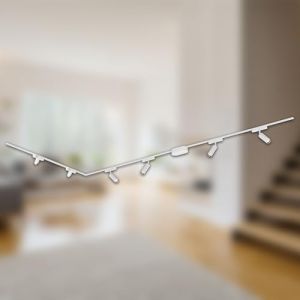BRILONER - Système de rail Luxtrail set complet, 4x LED Spots, 2x LED Tracklight, forme L, lampes, système de rail lumineux pour plafond, rail pour spots, lampe de plafond, plafonnier, 3m, blanc