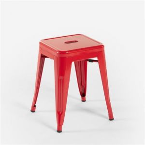 Image de Tabouret haut de bar cuisine Tolix industriel en acier m&eacute;tallique Steel Rocket rouge