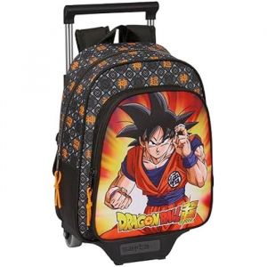 Safta Dragon Ball - Sac à dos pour enfant avec chariot 705, idéal pour les enfants de différents âges, confortable et polyvalent, qualité et résistance, 27 x 10 x 33 cm, couleur noire, Noir,