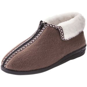 Pantoufles fourr&eacute;s laine majoritaire femme P&eacute;diconfort