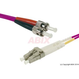 Image de Cordon Duplex Fibre optique OM4 50/125 Rose LSZH LC/ST 1m