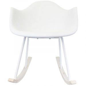 Image de Pegane Fauteuil à bascule en métal / PP coloris Blanc - H.69cm x l.60cm x P.63cm -