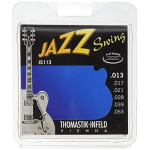 Thomastik Cordes Guitare électriques Jazz Swing Series Nickel Flat Wound Jeu JS113 Medium .013-.053w