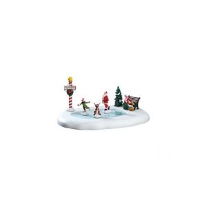 Lemax Figurine Les Patineurs du Pôle Nord 35,6x5,1x27,9 cm Multicolore
