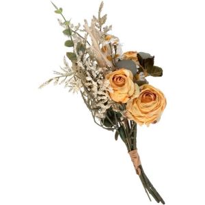 Ruedelafete Bouquet de Roses et Marguerites avec feuillages 38cm, Jaune