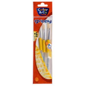 Lefranc & bourgeois Lot de 3 Pinceaux Grip Porc - COLOR&CO - NÂ° 8, 10, 12