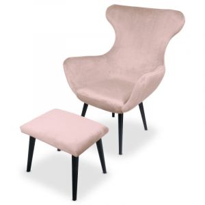 Menzzo Fauteuil Geo Velours Rose