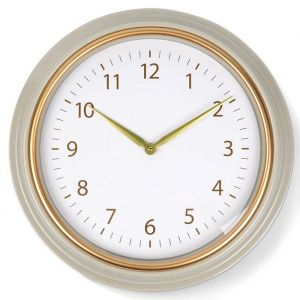 Zegar ścienny - VILDE - 50 cm - Blanc et Or - Design contemporain - Aiguilles dor&eacute;es