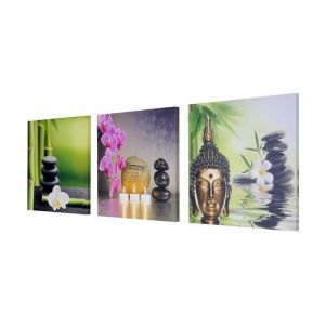 Image de Décoshop26 Toile de décoration murale tableaux Bouddha kit de 3 pièces 150x50cm DEC04048