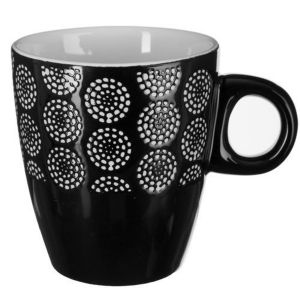 Secret de Gourmet Mug design soleil Ethnik - 190 ml - Noir