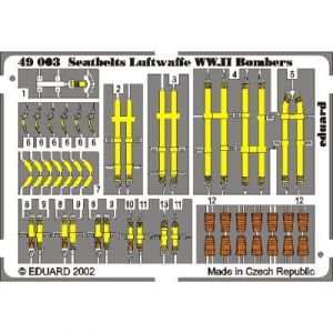 Eduard MAQUETTE SEATBELTS LUFTWAFFE WWII 1/48 49003