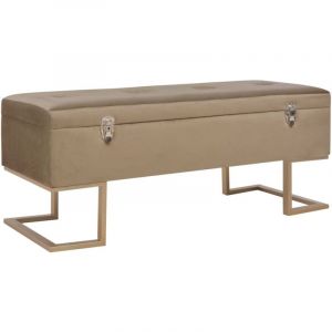Banc banquette avec compartiment de rangement 105 cm velours beige