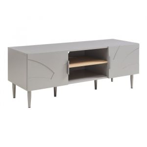 Meuble TV Starvili avec 2 portes 120 x 40 x 45 cm gris [en.casa]