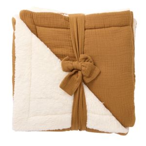 BB & Co Couverture peluche gaze & microfibre Mix&Match MARRON