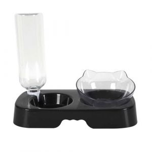 The concept factory - Gamelle et distributeur d'eau pour chat et chien - Noir