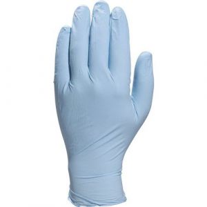 Delta Plus Boite de 100 gants bleu nitrile poudré Venitex Taille 9,5. -