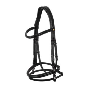 Bridon équitation anatomique en cuir Equestro Black Fitting