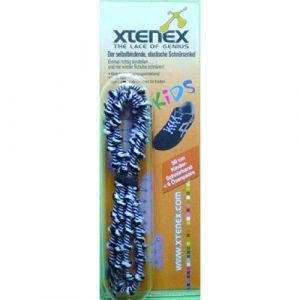 Xtenex Paire de lacets pour chaussures enfant - Autobloquants - 50 cm - Blanc et noir