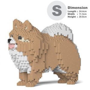 Blocs de construction - JEKCA - Chien Spitz Nain - 1480 pi&egrave;ces - Plastique - Beige et blanc