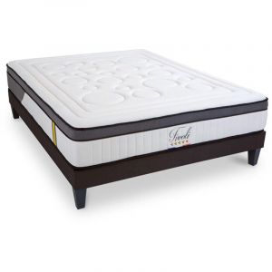 Image de BELLECOUR LITERIE Pack TIVOLI 180x200 cm Matelas M&eacute;moire de forme + Sommier Bois + Prot&egrave;ge matelas anti punaise