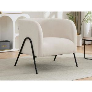 Image de Fauteuil en tissu beige BLINODA
