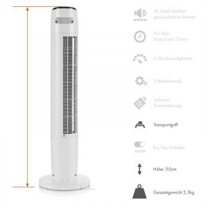 Image de Klarstein Empire State - Ventilateur colonne sur pied oscillation 45°