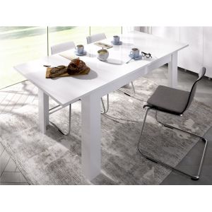Image de Wellindal Table &Agrave; Manger Dine Extensible 140-191 Cm Blanc Brillant