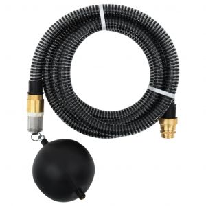 VidaXL Tuyau d'aspiration avec raccords en laiton 7 m 25 mm Noir Noir