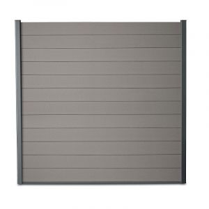 Kit clôture composite et aluminium H 1m85 L 12m60 gris quartz avec renforts acier