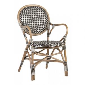 Décoration d'Autrefois Set de 2 fauteuils en rotin bicolore
