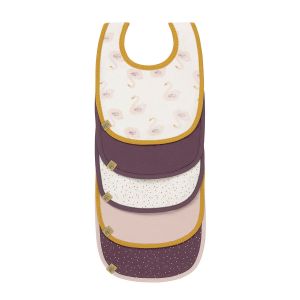 L&auml;ssig Lot 5 bavoirs en &eacute;ponge coton bio cygne Little Water