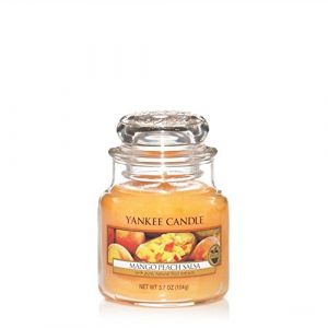 Yankee Candle 1114683E Bougie Parfum Mangue/pêche Petite Jarre, Verre, Orange