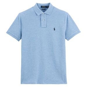 Ralph Lauren Polo droit custom fit en maille piquée Bleu Chiné - Taille M;S;XL;XXL;XS