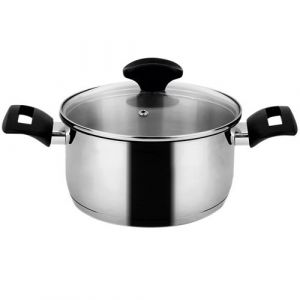 Fagor Casserole 20cm, Induction, Couvercle en Verre Acier Inox. à Toutes Cuisinières, Alaia,, Argent