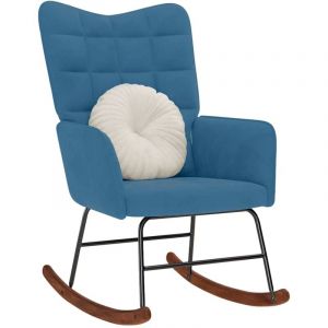 VidaXL Chaise à bascule Bleu Velours