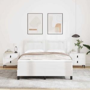 VidaXL Cadre de Lit avec Matelas Blanc 160 x 200 cm Faux cuir