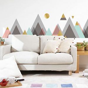 Stickers muraux - Décoration Chambre Salon - Autocollant Sticker Mural géant Montagnes scandinaves Cordoba - 80x120cm