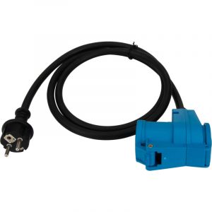 ProTec Prolongateur Schuko cee P17 1,5m IP44 - Noir/Bleu