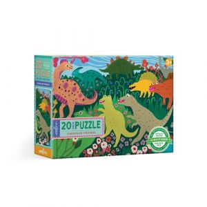 Image de Eeboo Puzzle carton enfant 20 pieces AMIS DINOSAURES Carton Multicolore