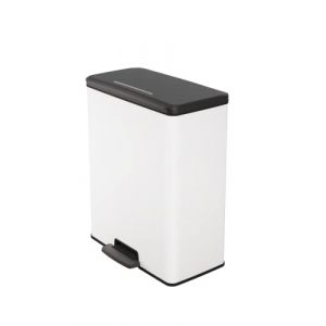 Keter CURVER |POUBELLE DECOBIN 65L, Blanc, 48,6*28,4*61,5 cm, 70% recyclé - Blanc