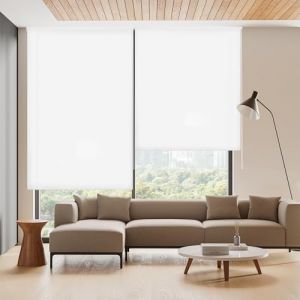 Blindecor Ara | Store enrouleur translucide uni - Blanc cassé, 120 x 250 cm