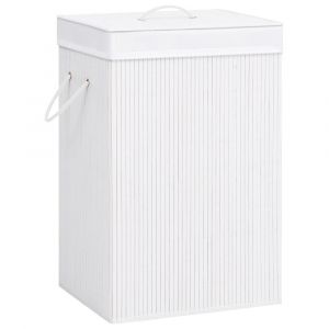 Panier à linge avec une seule section 40 x 30 x 60 cm bambou blanc 02_0006164