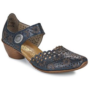 Rieker Escarpins FEMME en cuir bleu marine et à bande auto-agrippante
