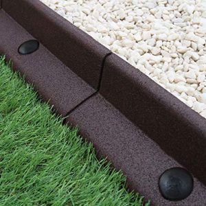 Monster shop Bordure de Pelouse Flexible Bordure de Jardin Gazon Bordure de Chemin Bordure de Potager Bordure de Lit de Fleurs Bordure Surélevée en Caoutchouc Gazon Artificiel Marron | Lot de 40 x 1.2m