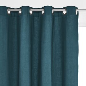 Rideau œillets pur coton, Scenario Bleu De Prusse aille 260X135 cm;180X135 cm;350X135 cm;220x135 cm